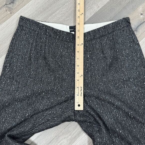 J.Crew Martie Herringbone Tweed Wool Sequin Crop Pants Trousers Black 10 - Picture 11 of 15